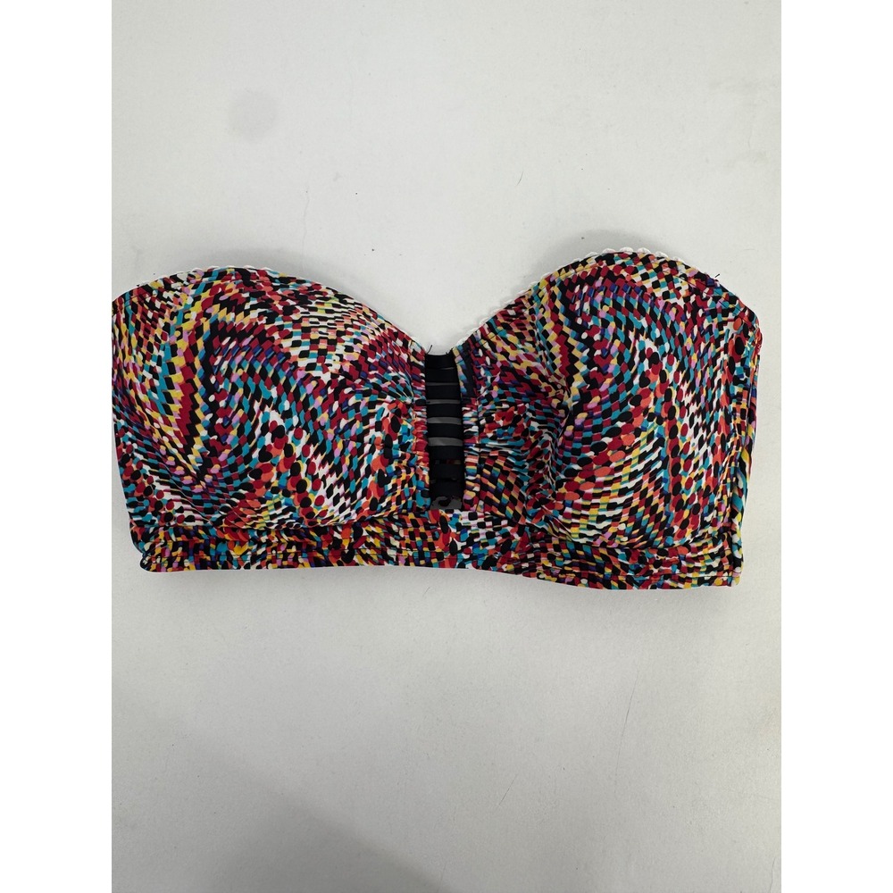 Lucky Brand Womens Multi Color Geometric Dot Sz M D Bikini Top Strapless